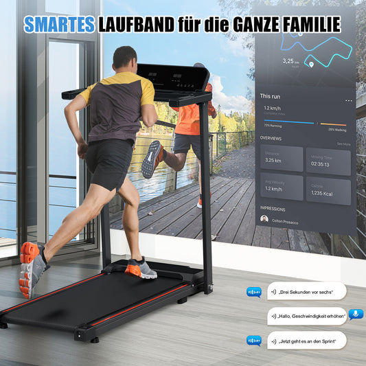 B-READY EU Electric Treadmill, Folding Treadmill For Home Up To 12 Kmh, With LED Display, App, Compact Treadmill For Home And Office, Weighing 120KG made in germany