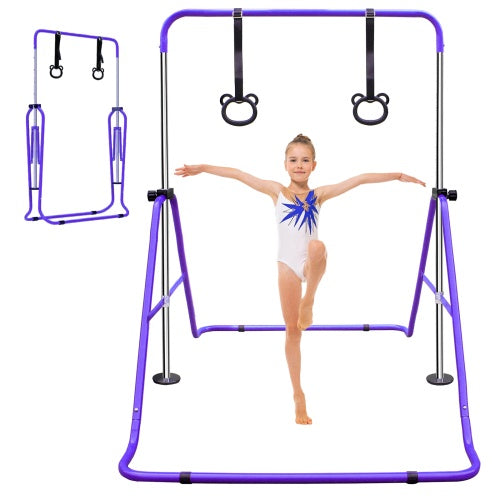 B-READY Functional Adjustable Height Children's Horizontal Gymnastic Bar With Bear Rings