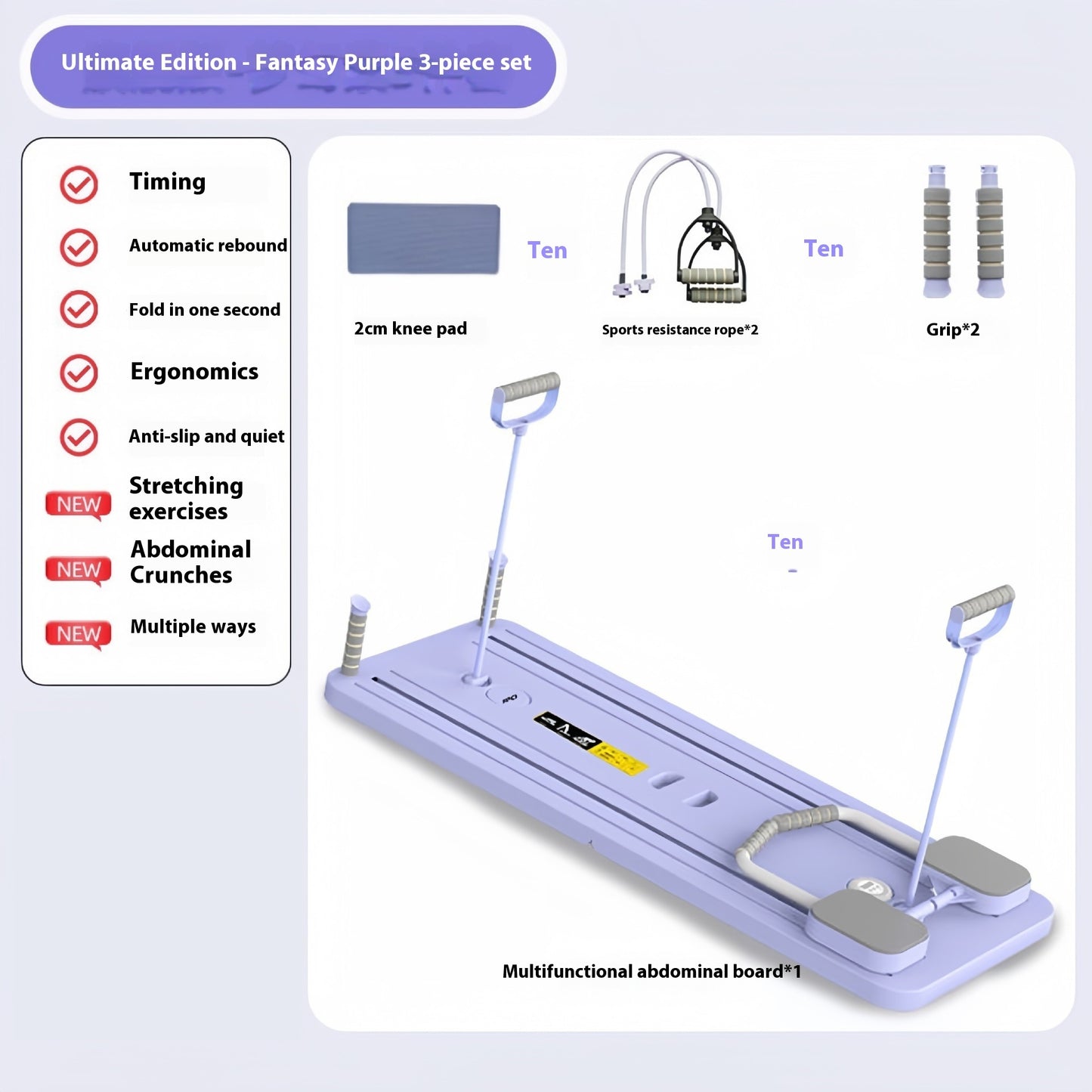 B-READY Multi-functional Household Fitness Board Automatic Rebound Abdominal Wheel Weight Loss Special 2026 incl. Course 3 Month Fat loss