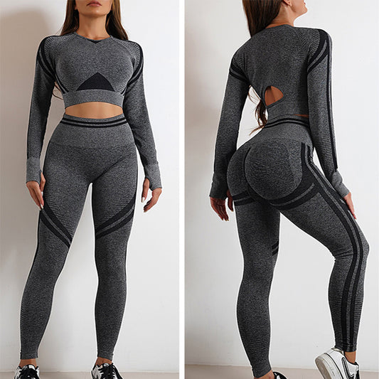 B-READY Seamless Yoga Pants Sports Gym Fitness Leggings Or Long Sleeve Tops Outfits Butt Lifting Slim Workout Sportswear Clothing