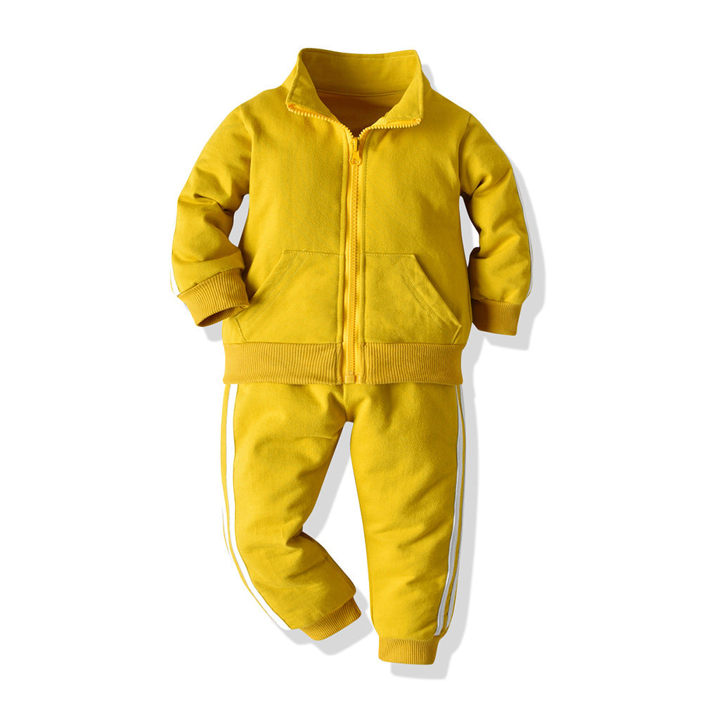 B-READY Two Zipper Spring And Autumn Sportswear Suits For Boys And Girls and Twins