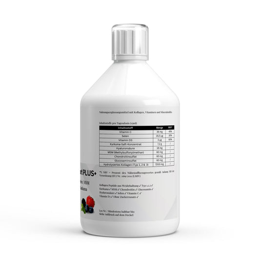 Kollagen Support PLUS+ Shots (1500 DA) - Wild Berry - 500ml