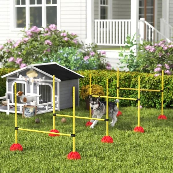 B-READY 4 Piece Dog Agility Course Backyard Set , Carry Bag