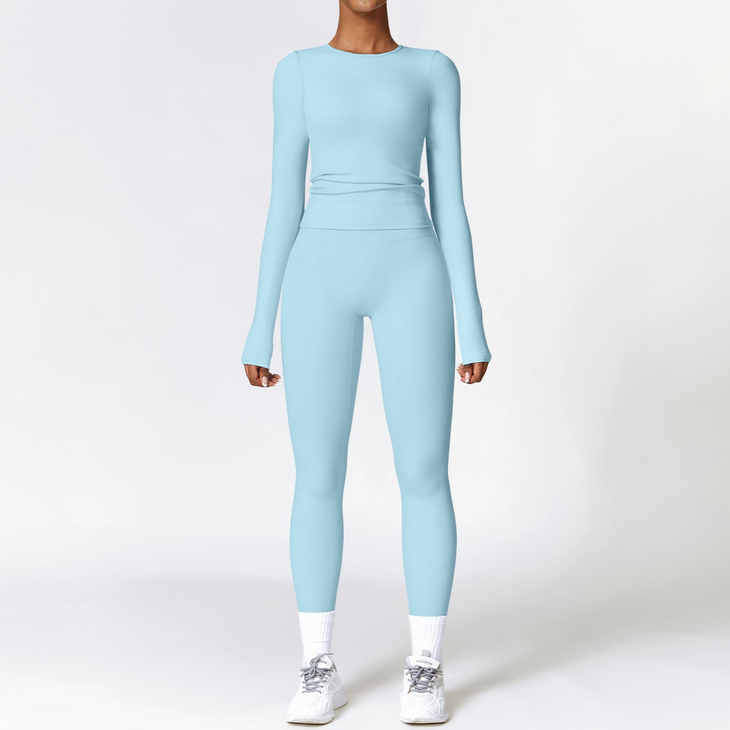 B-READY Tight-fitting Brushed Yoga Suit Quick-drying Fitness Clothes Fitness Long Sleeve Tracksuits Sports Suit Gym Top High Waist Leggings Women Sets Yoga Set