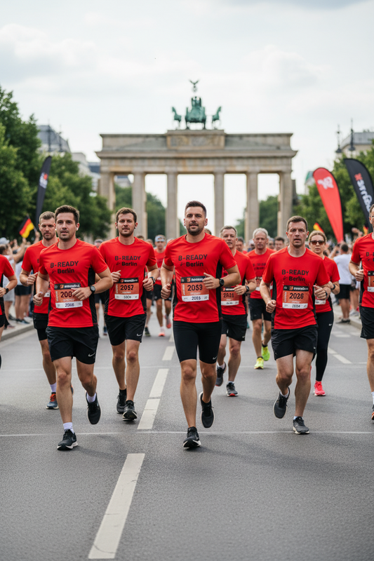B-READY 2026 Virtual Marathon Berlin 2026 | Charity Run für Kinder | Inkl. Trikot & Spendenquittung mache ein poster mit Details