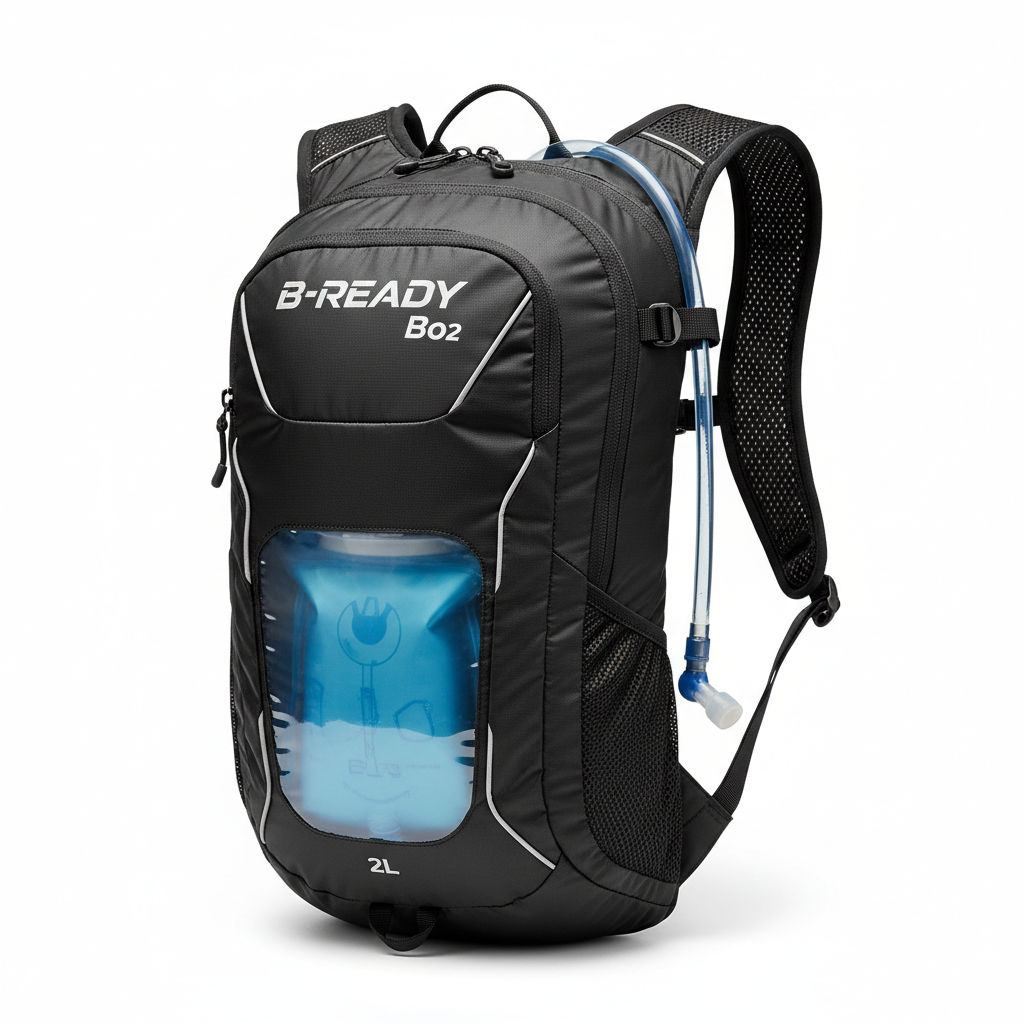 B-READY Bo2 LOGO on Bag 🎒 B-READY MARATHON RUCKSACK HYDRATION - Dein Begleiter für lange Distanzen!
Ultraleichter Hydration-Rucksack mit 2L Wasserbehälter für Trail Running & Ultra-Marathons