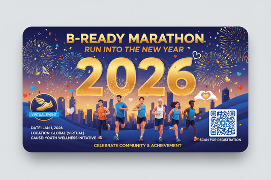 B-READY Marathon Run Into The New Year – Virtual Marathon Tickets 2026 für den Guten zweck