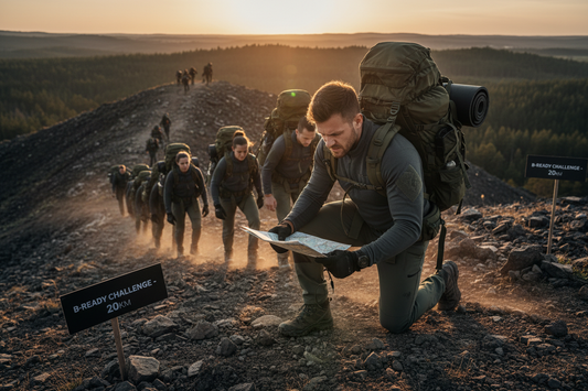 B-READY26.com 💪 GEPÄCKMARSCH TACTICAL FITNESS - Extreme Herausforderung!
Fitness & Orientierung auf Bundeswehr-Niveau! Keine militärische Ausbildung, sondern pure Fitness-Challenge!
✅ Was ist enthalten:
🎒 10-100 km Marsch - Wählbare Distanz
⚖️ Rucksack 5-15 kg - Gewicht nach Level
🗺️ Karte & Kompass - Navigation ohne GPS
⏱️ Zeitfenster - Realistische Challenges
🏆 Teamwertung - Gemeinsam stark
📊 Performance-Tracking - Deine Leistung
🏅 Finisher-Medaille - Tactical Design
📜 Zertifikat - Leistu