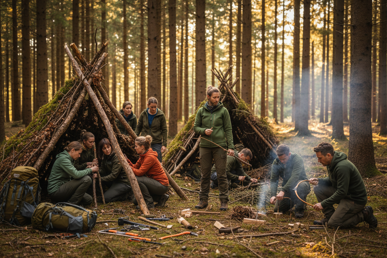 B-READY26.COM 🔥 SURVIVAL TRAINING & BUSHCRAFT - Premium Team-Building Erlebnis!
Extremes Team-Building in der Wildnis! Survival-Skills, Bushcraft-Techniken und Team-Challenges - das intensive Erlebnis für Ihr Team.
✅ Was ist enthalten (€3,000):
🏕️ 6-8 Stunden Intensiv-Programm - Survival & Bushcraft Training
👨🏫 2-3 Survival-Experten - Professionell zertifiziert
🔥 Feuer machen - Ohne Feuerzeug, verschiedene Techniken
🏠 Shelter-Bau - Notunterkunft aus Naturmaterialien
🗺️ Navigation - Orientie