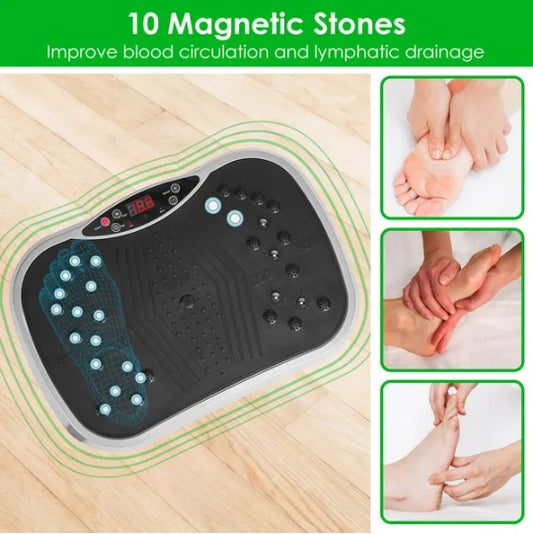 B-READY Couple Vibration Exercise Machine With Resistant Bands Remote Control Whole Body Vibration Platform Workout Equipment Home Fitness Training Equipment For Weight Loss Fat Burner