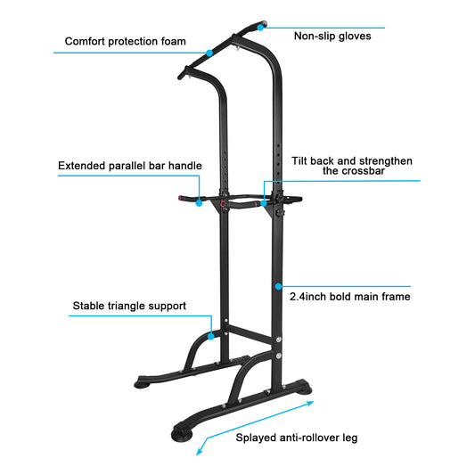 B-READY Power Tower Exercise Parallel Bar Pull-Up Bar