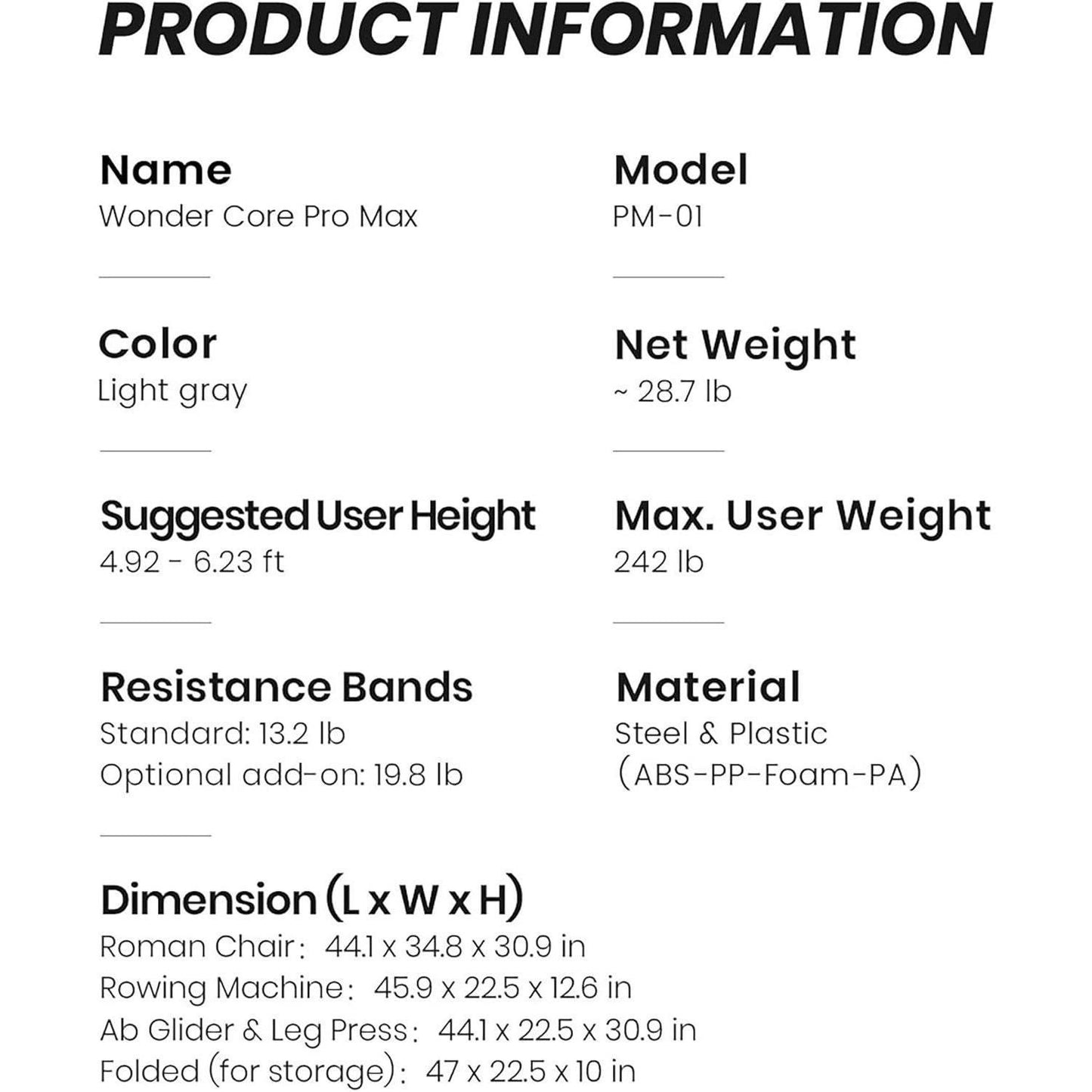 B-READY Pro Max Home Gym 4-in-1 Fitness Equipment Rowing Machine, Leg Press, Abdominal Glide, Roman Chair, Fitness Equipment For Abdominal And Core Strength Training