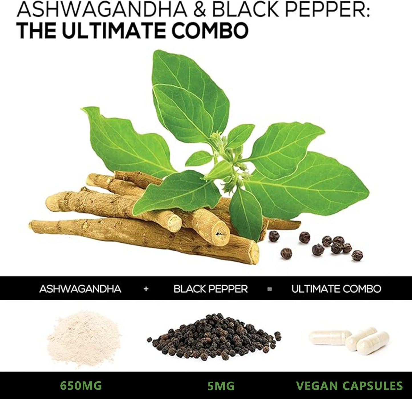 B-READY Ashwagandha Supplements Capsules Vegan Stress Relief Immune Support Supplement Balanced Energy Levels And Mood Organic high Dosis