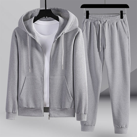 B-READY Originals unisex Sports Gym Fitness Set Waffle Couple outfit Hooded Sportswear set