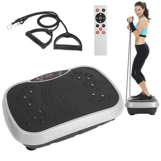 B-READY Vibration Plate Exercise Machine With Resistant Bands Remote Control Whole Body Vibration Platform Workout Equipment Home Fitness Training Equipment For Weight Loss Fat Burner made in EU