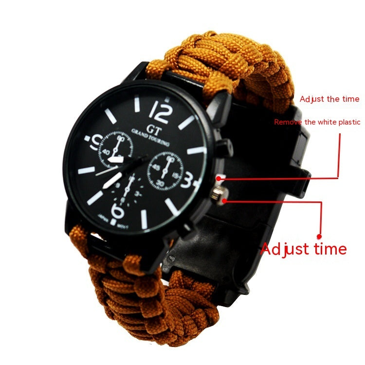 B-READY Multifunctional Survival Led Light Outdoor Waterproof Camping First Aid Parachute Cord Climbing Watch B-PREPARED 2026 Gift Idea