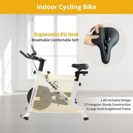 B-READY Stationary Bikes For Home Spin Indoor Exercise Bike With LCD Monitor And Comfortable Seat Cushion For Home Gym Cardio Fitness Training