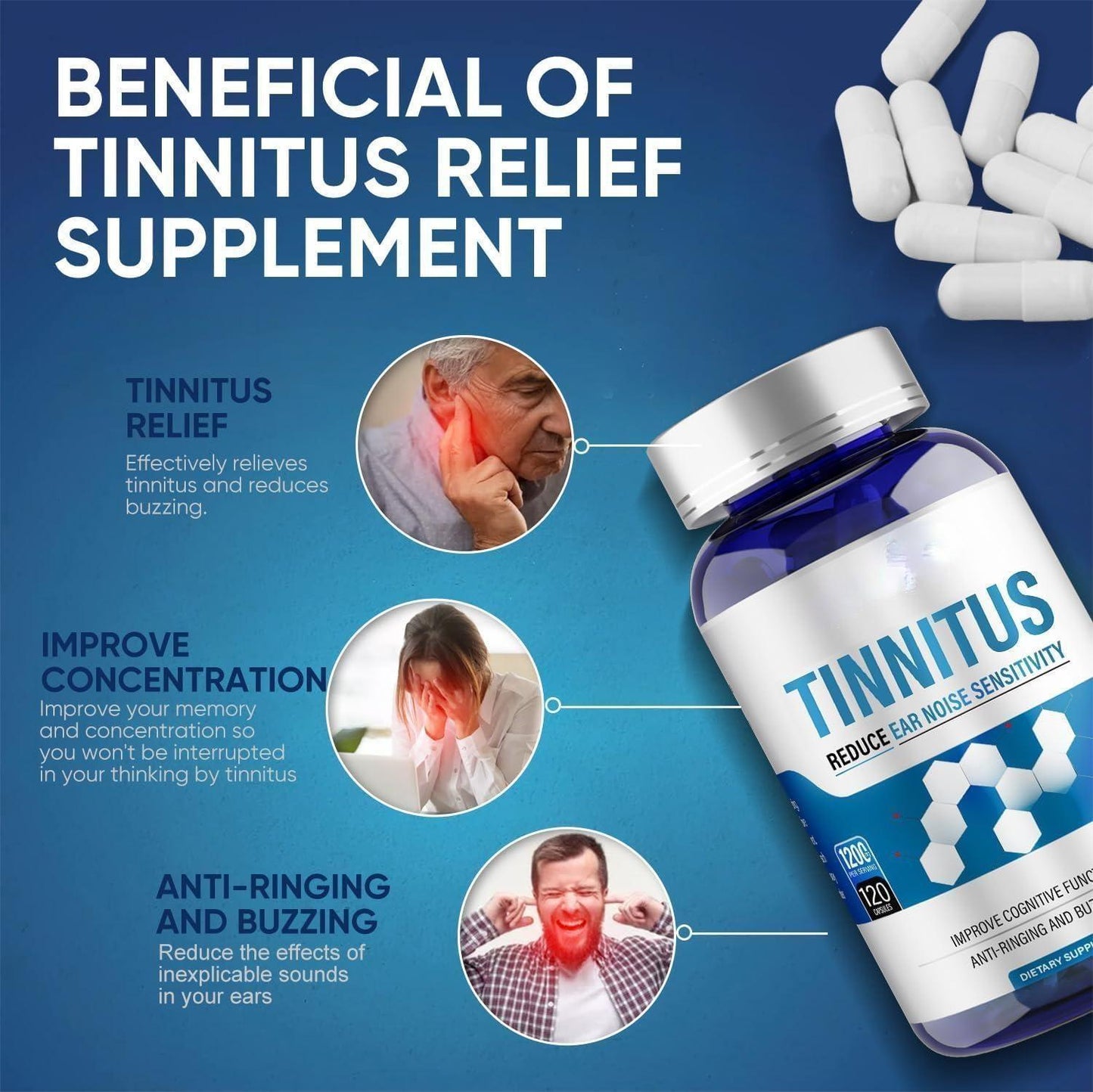 B-READY Tinnitus Relief Supplement Capsules Tinnitus Capsules Supplement