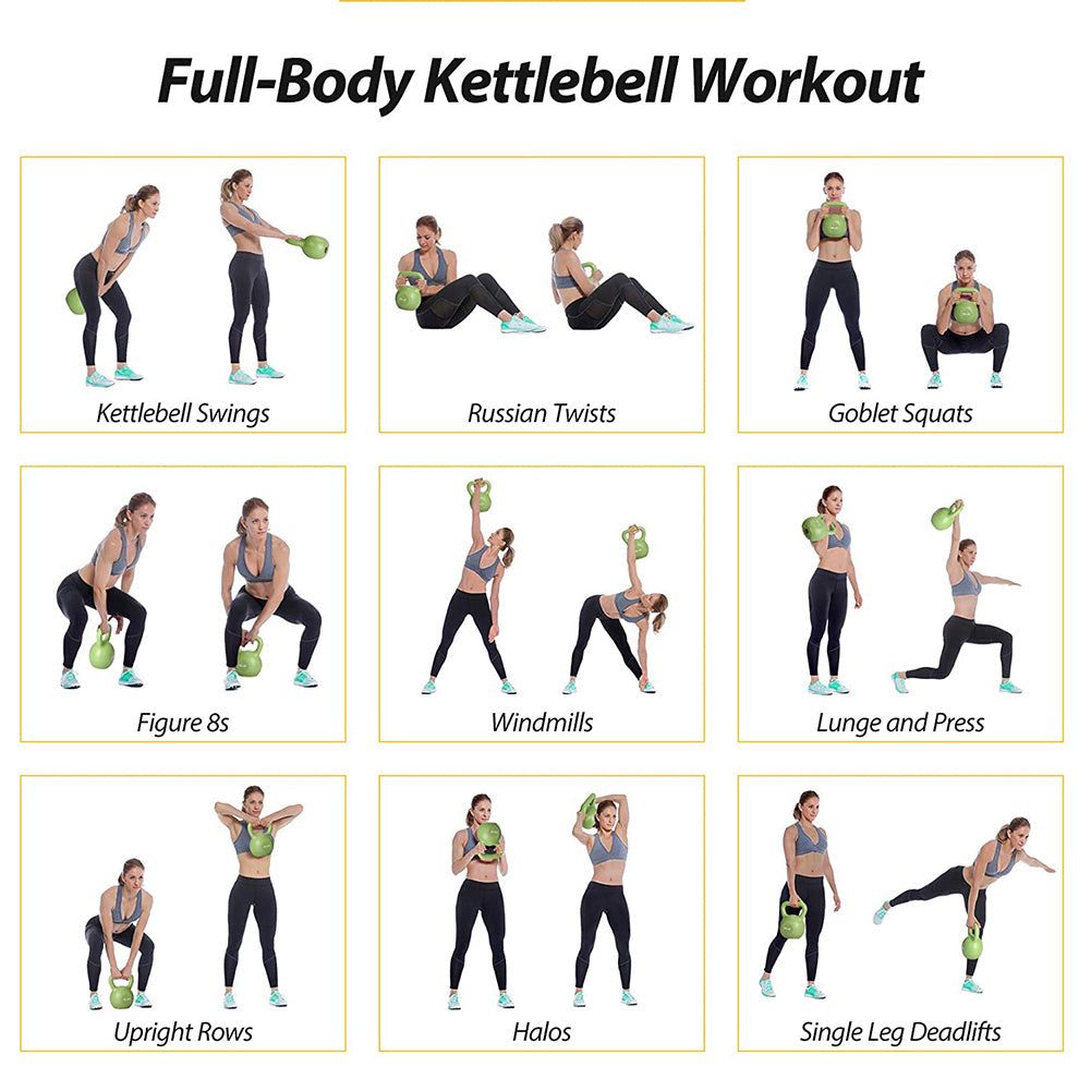 B-READY Paar 20lbs Kettlebell-Set, Krafttrainings-Kettlebells-Gewichtsset für Frauen, vinylbeschichtete Kettlebell für das Training im Heim-Fitnessstudio mit Gewichtheberausrüstung, bequemer Griff und breitem Griff