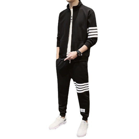 B-READY real Men's Gym Fitness Jacket Pants Suit Sportswear Fashion Outerwear set