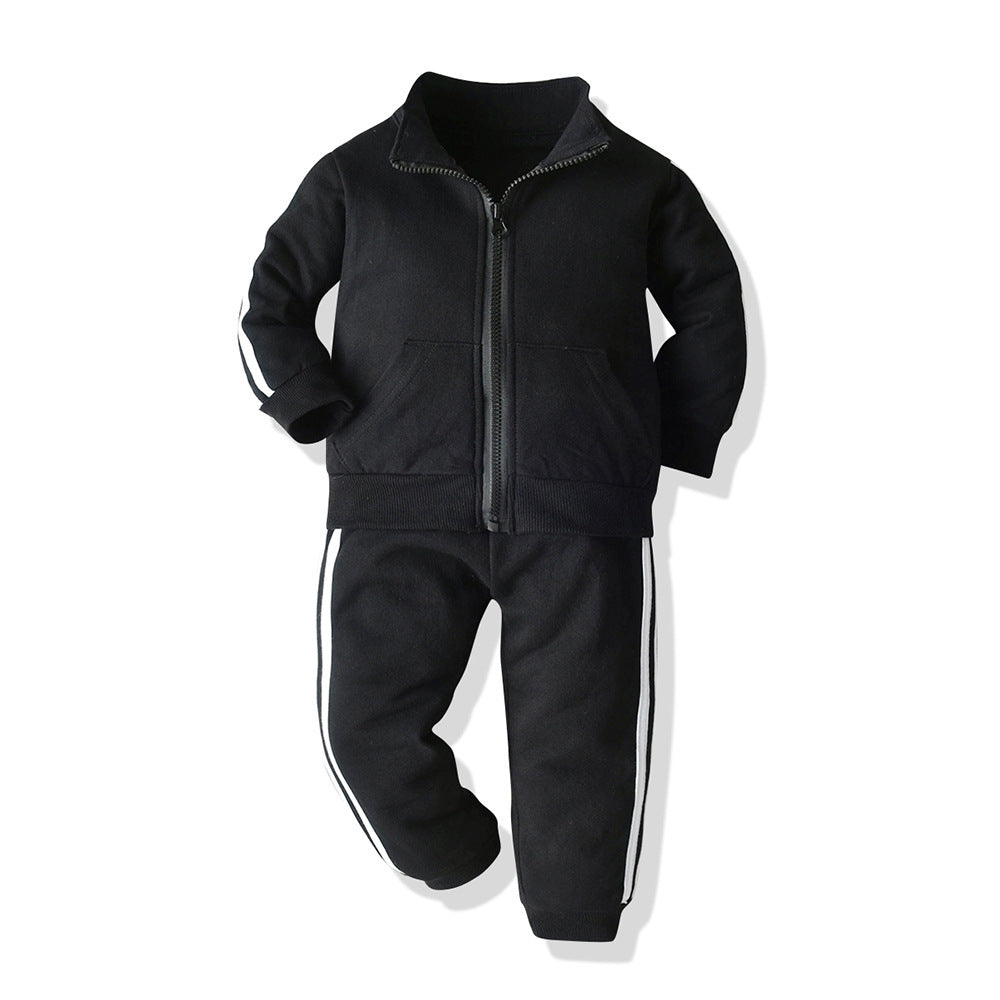 B-READY Two Zipper Spring And Autumn Sportswear Suits For Boys And Girls and Twins