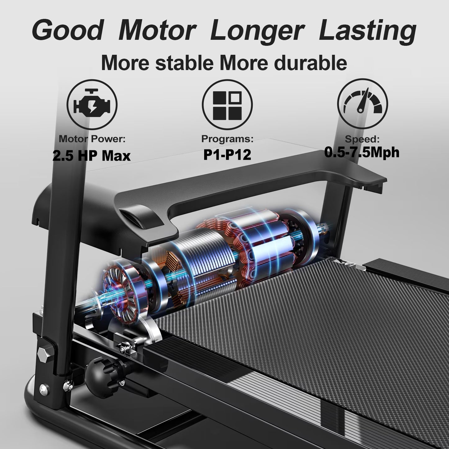 B-READY Home Folding Treadmill With Pulse Sensor
