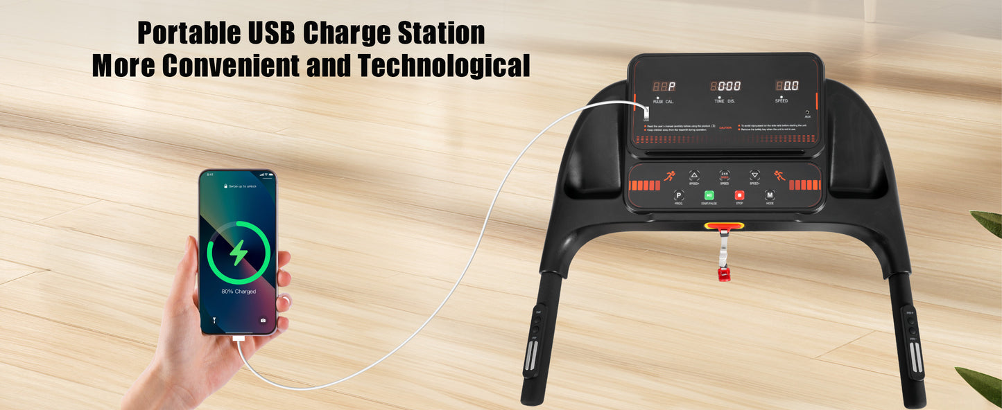 B-READY 26 Brand New Home Treadmill, 2.5HP Silent Folding Treadmill With Heart Rate Sensor, Weighing 300 Pounds, Banned Platform Temu