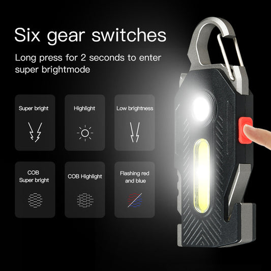 B-READY Multifunctional Charging Emergency Light Convenient Keychain Work Light COB High Brightness Maintenance Light Outdoor Camping LED Light B-PREPARED 2026