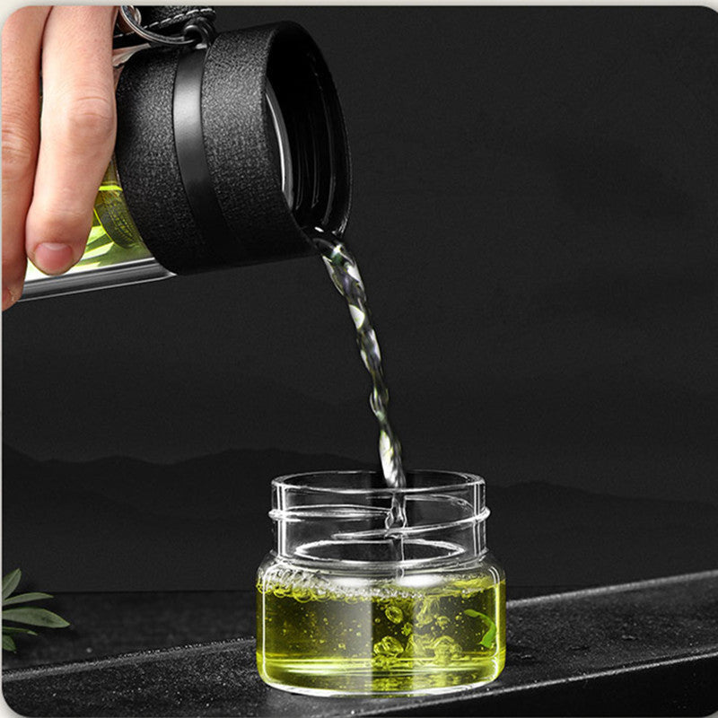 Double insulated transparent glass cup