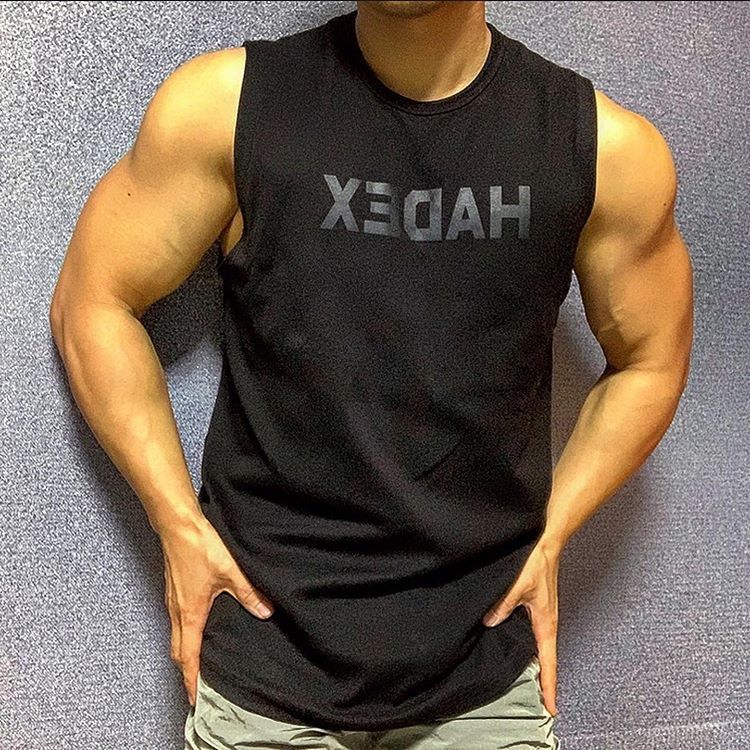 B-READY Cotton Vest Tank Top Sleeveless T-shirt Male Muscle Type Male Running Equipment Training Gym Clothes