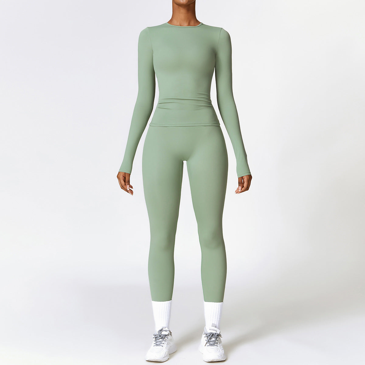 B-READY Tight-fitting Brushed Yoga Suit Quick-drying Fitness Clothes  Fitness Long Sleeve Tracksuits Sports Suit Gym Top High Waist Leggings Women Sets Yoga Set