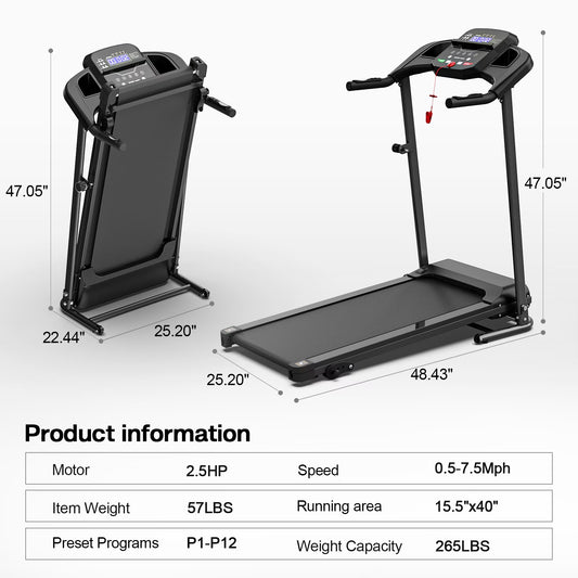 B-READY Home Folding Treadmill With Pulse Sensor