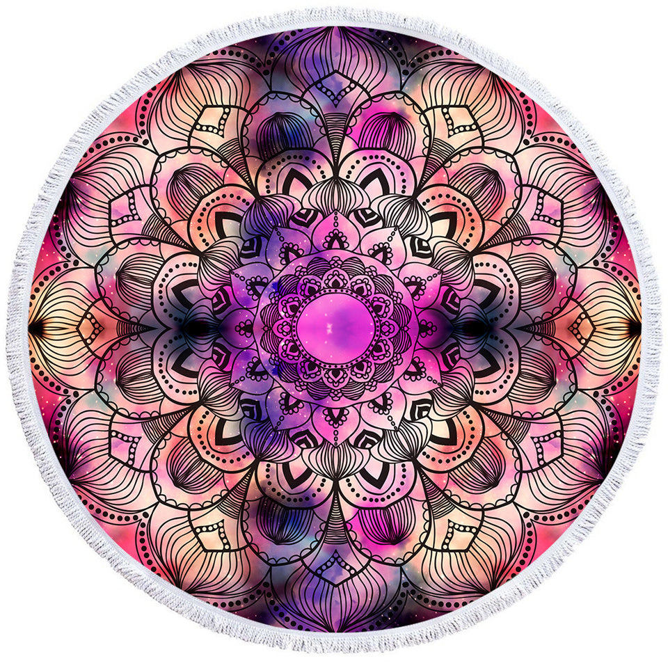 B-READY Round Printed Bath Towel Beach Towel Yoga Mat Psyc Trip Mat