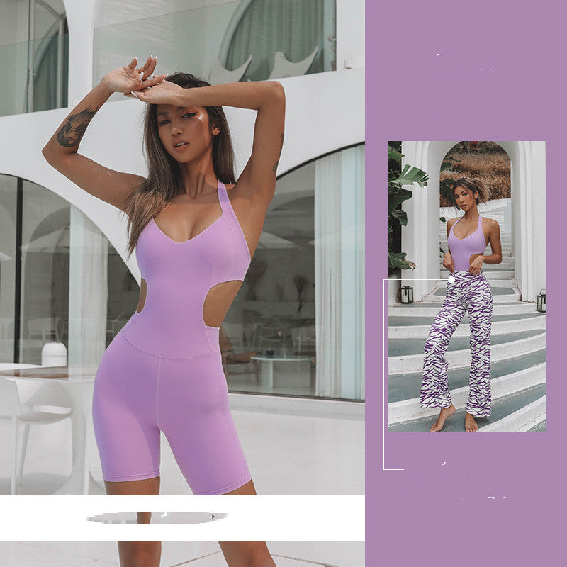 B-READY 
Woman Sports Dance Jumpsuit Seamless Sexy Yoga Bodysuit Jumpsuit Gym