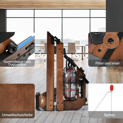 B-READY Handmade Holzernes Indoor-Heimfitness Rudergerat made in Germany