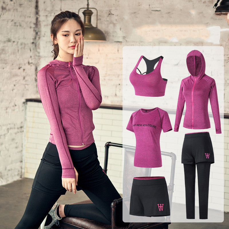 B-READY Gym Fitness Sportswear  Pilates quick-drying five-piece suit Set Gift Set Girlfriend Gift