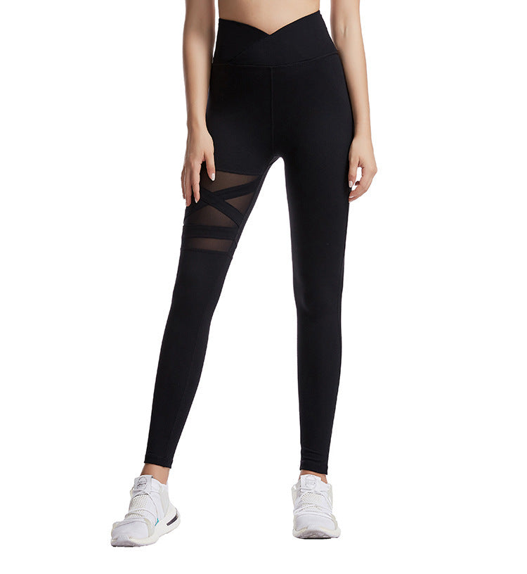 B-READY Woman Gym Leggings Cross High Waist Yoga Pants