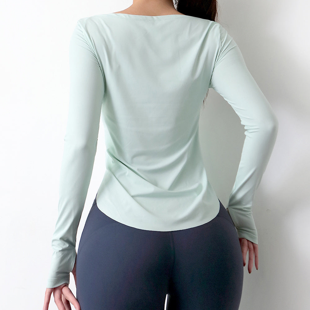 B-READY Gym Smock Sportswear Women'S Tight-Fitting Long-Sleeved Bottoming Shirt Outer Wear T Shirt Quick Drying Yoga Training Top