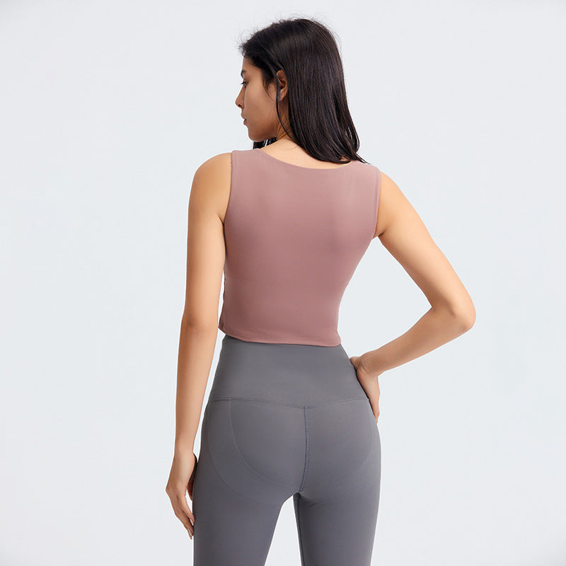 B-READY API26 Yoga Top Women'S Round Neck Sleeveless Fashion Breathable Running Sports Fitness Vest