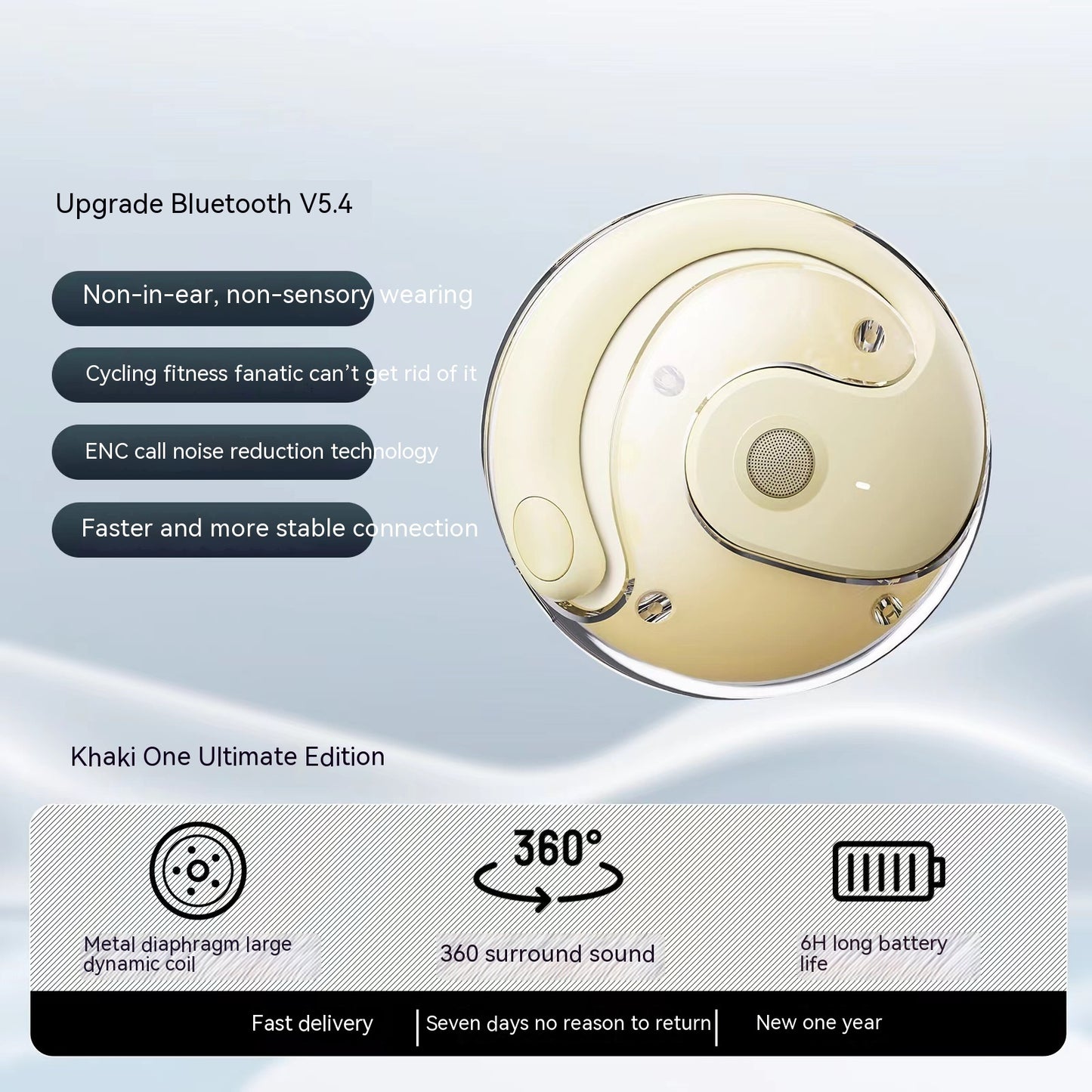 B-READY Fashionable High Sound Quality Headphones Gym Fitness Running Sport Headphones ACI Chip Ai Smart