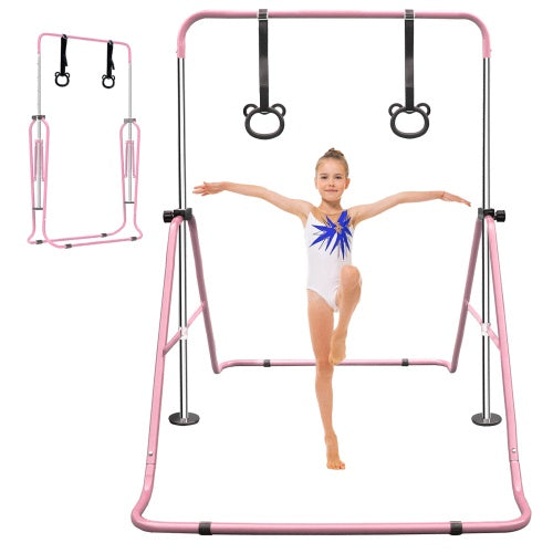 B-READY Functional Adjustable Height Children's Horizontal Gymnastic Bar With Bear Rings