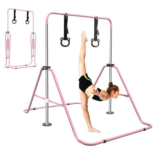 B-READY Functional Adjustable Height Children's Horizontal Gymnastic Bar With Bear Rings