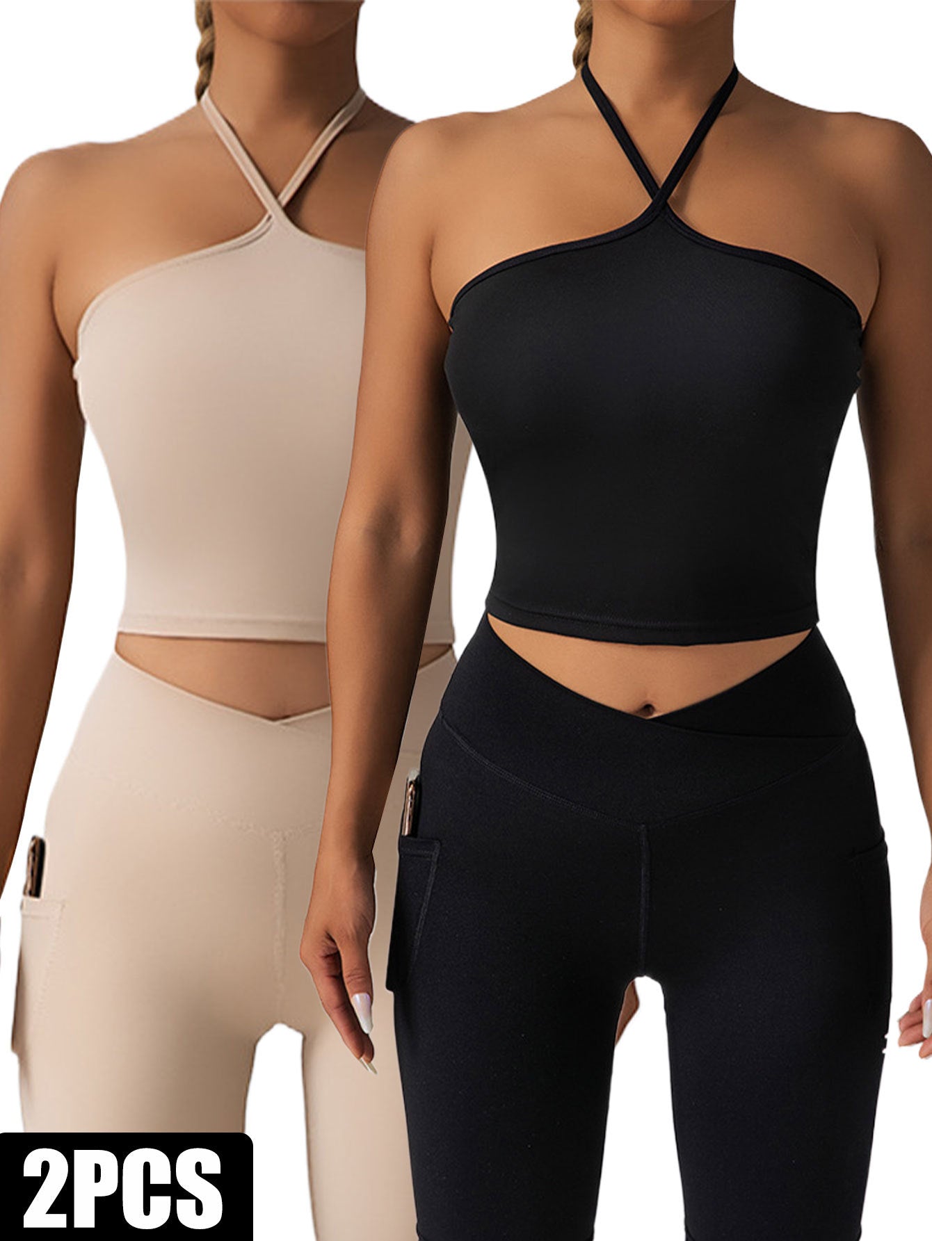 B-READY 2 Pieces Sports Bra Athletic Running Sports Bra