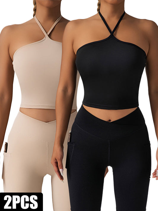 B-READY 2 Pieces Sports Bra Athletic Running Sports Bra