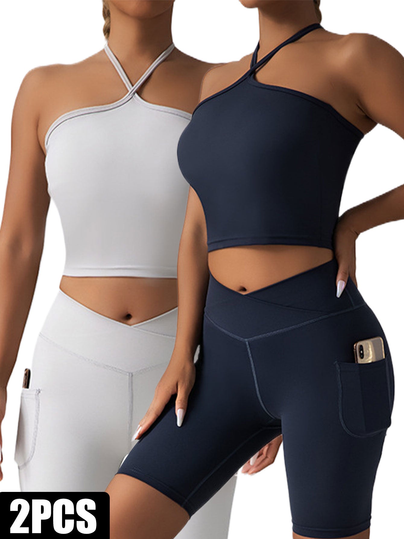 B-READY 2 Pieces Sports Bra Athletic Running Sports Bra