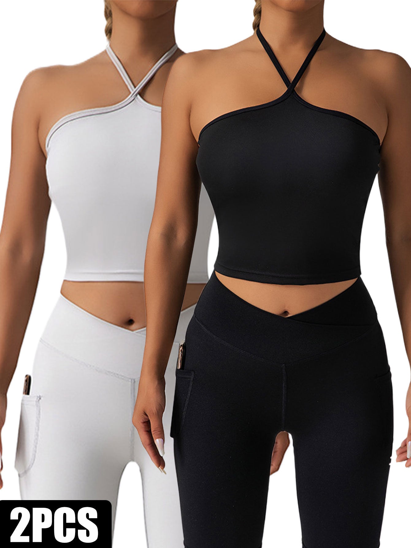 B-READY 2 Pieces Sports Bra Athletic Running Sports Bra