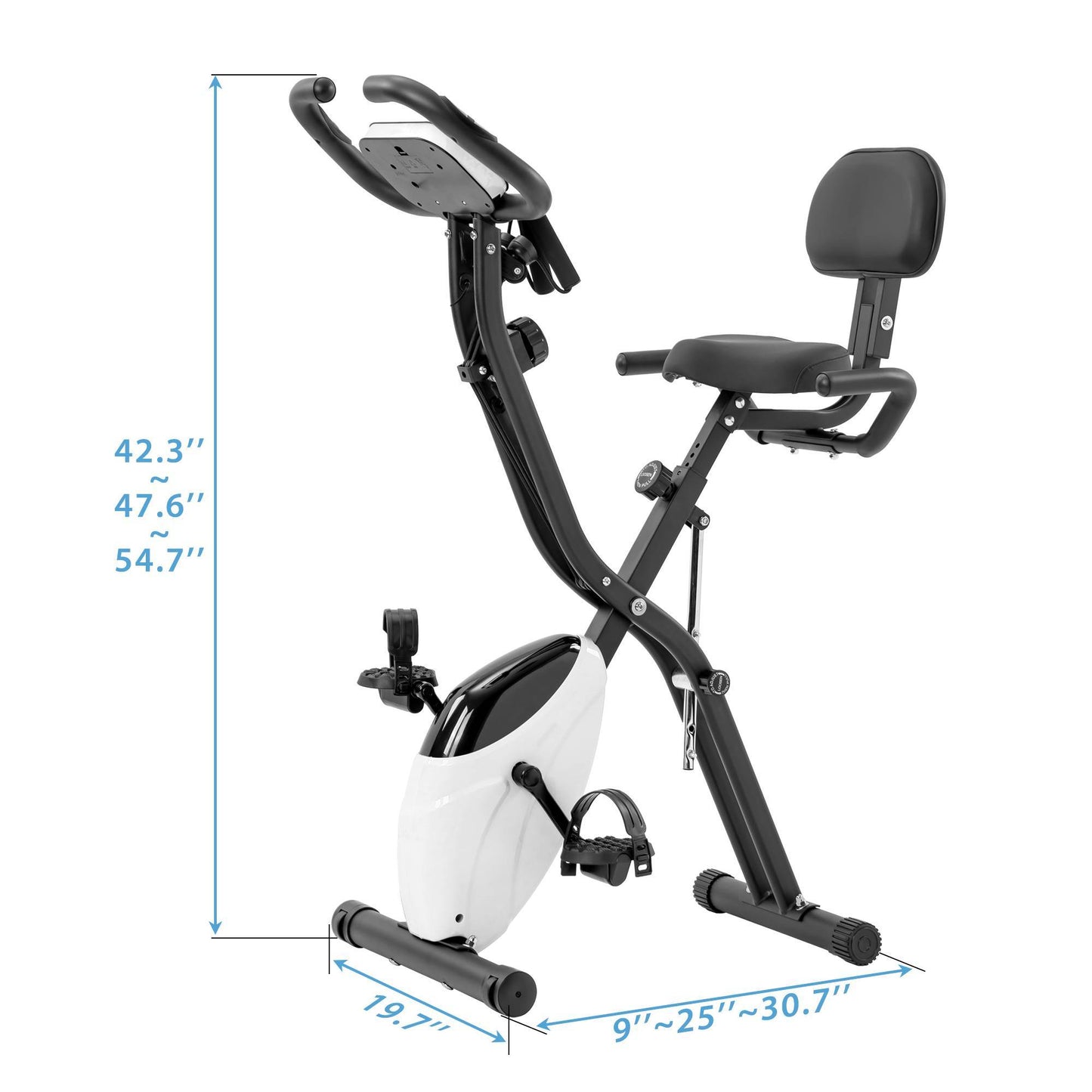B-READY Home Folding Exercise Bike Fitness Upright Recumbent X-Bike With 10-Level