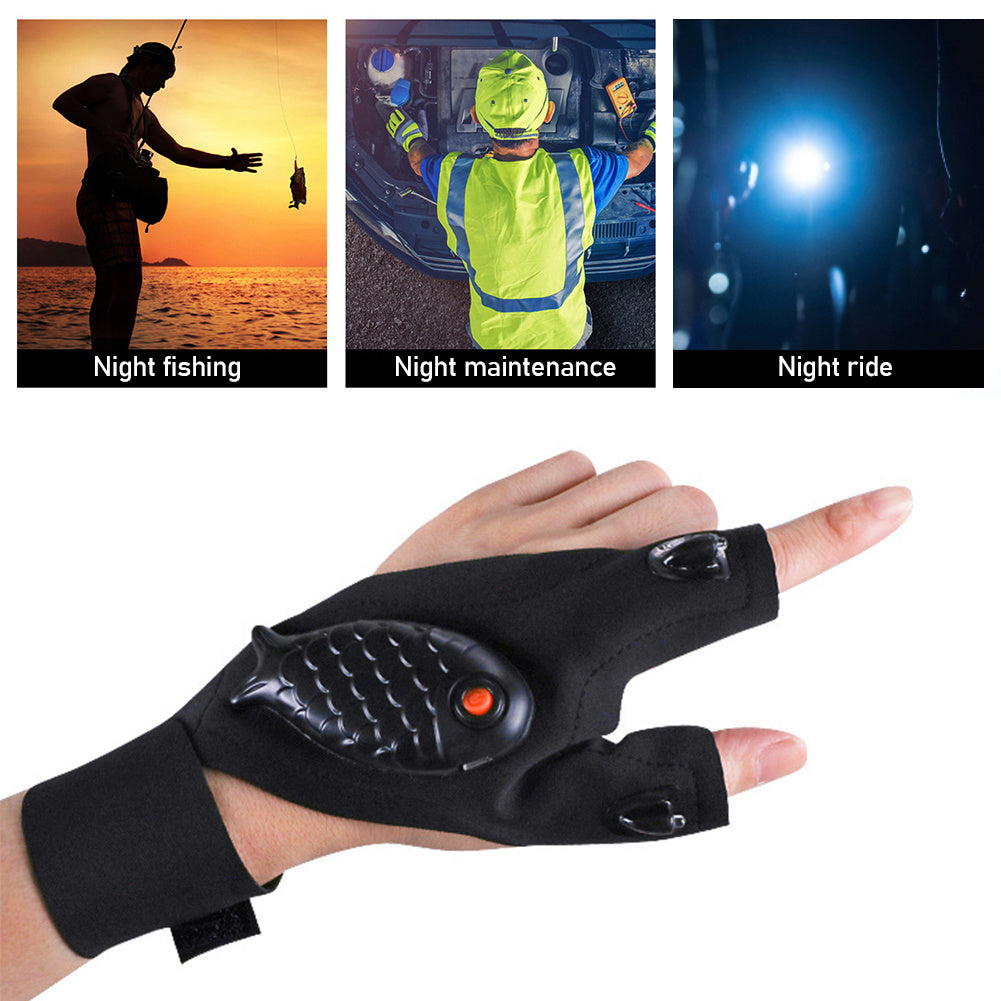 B-READY New Flashlight Glow Fishing Gloves B-PREPARED 2026