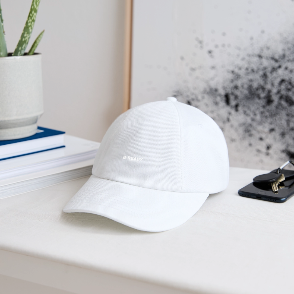 B-READY unisex Gym Sport Baseball Cap - white/white