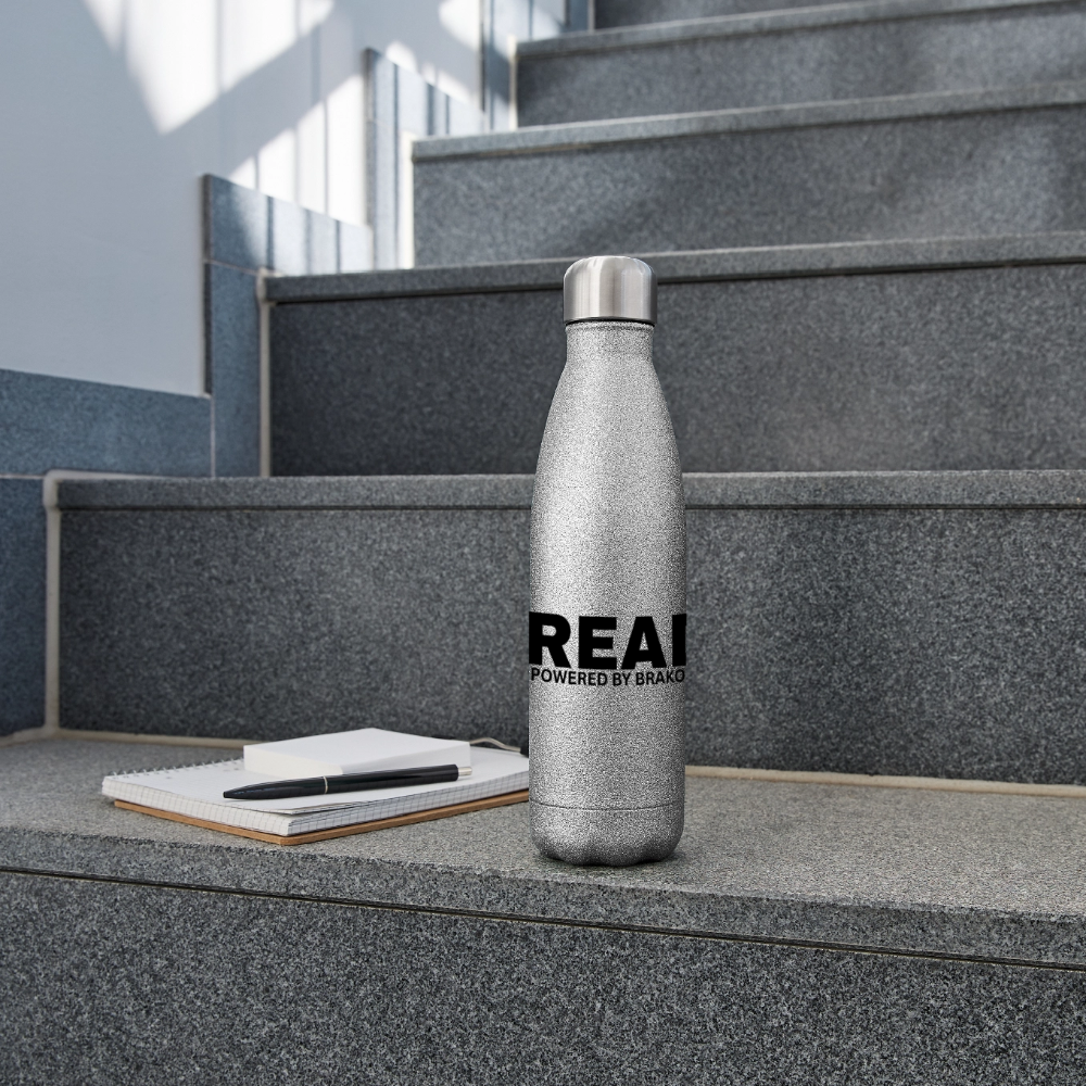 B-READY Glitter Stainless Steel Thermal Bottle for Christmas Trinkflasche - silver glitter